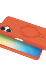 Uray store Samsung Galaxy A06 Regal Magsafe Standlı Kapak - Turuncu - Görsel 4