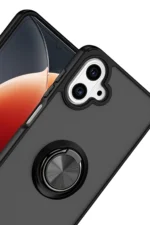 Uray store Samsung Galaxy A07 4G Montreal Yüzüklü Silikon Kapak - Siyah - Görsel 2