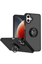 Uray store Samsung Galaxy A07 4G Montreal Yüzüklü Silikon Kapak - Siyah