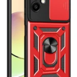Uray store Samsung Galaxy A07 4G Pars Lens Yüzüklü Silikon - Kırmızı