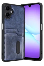 Uray store Samsung Galaxy A07 4G Sara Kartvizitli Deri Kılıf - Lacivert