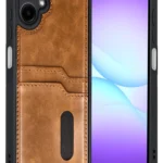 Uray store Samsung Galaxy A07 4G Sara Kartvizitli Deri Kılıf - Taba