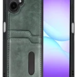 Uray store Samsung Galaxy A07 4G Sara Kartvizitli Deri Kılıf - Yeşil