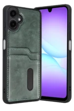 Uray store Samsung Galaxy A07 4G Sara Kartvizitli Deri Kılıf - Yeşil