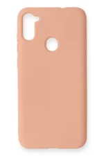 Uray store Samsung Galaxy A11 Kılıf Nano içi Kadife Silikon - Pudra