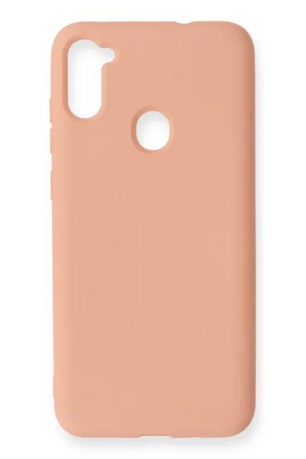 Uray store Samsung Galaxy A11 Kılıf Nano içi Kadife Silikon - Pudra
