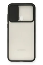 Uray store Samsung Galaxy A11 Kılıf Palm Buzlu Kamera Sürgülü Silikon - Siyah - Görsel 2