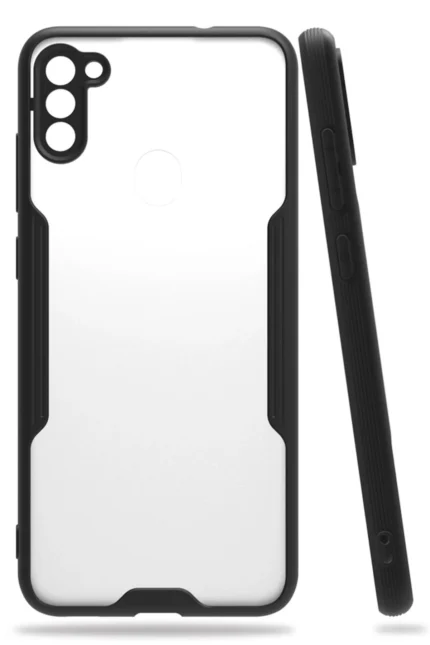 Uray store Samsung Galaxy A11 Kılıf Platin Silikon - Siyah