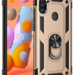 Uray store Samsung Galaxy A11 Kılıf Sofya Yüzüklü Silikon Kapak - Gold