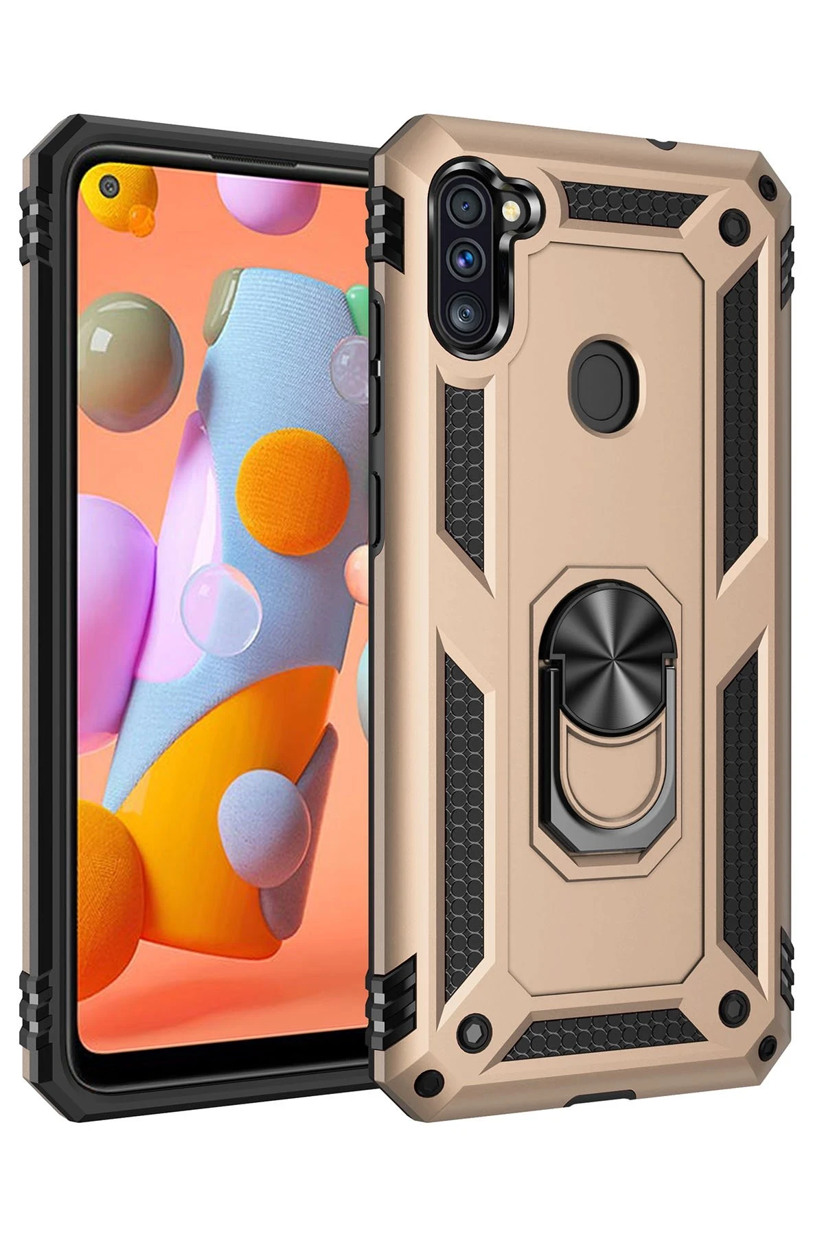 newface-samsung-galaxy-a11-kilif-sofya-yuzuklu-silikon-kapak-gold-default Uray store Samsung Galaxy A11 Kılıf Sofya Yüzüklü Silikon Kapak - Gold - Görsel 1