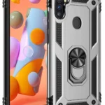 Uray store Samsung Galaxy A11 Kılıf Sofya Yüzüklü Silikon Kapak - Gümüş