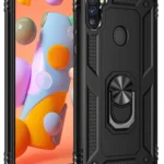 Uray store Samsung Galaxy A11 Kılıf Sofya Yüzüklü Silikon Kapak - Siyah