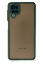Uray store Samsung Galaxy A12 Kılıf Montreal Silikon Kapak - Yeşil
