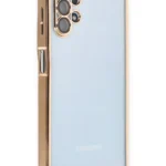 Uray store Samsung Galaxy A13 4G Kılıf Razer Lensli Silikon - Gold