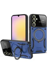 Uray store Samsung Galaxy A14 4G Kılıf Joy Lens Standlı Kapak - Lacivert