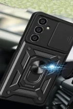 Uray store Samsung Galaxy A15 4G Kılıf Pars Lens Yüzüklü Silikon - Gümüş - Görsel 2
