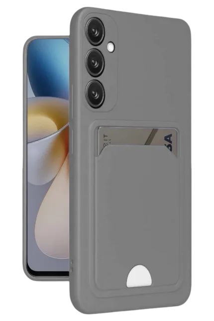 Uray store Samsung Galaxy A16 5G Kılıf Kelvin Kartvizitli Silikon - Gri