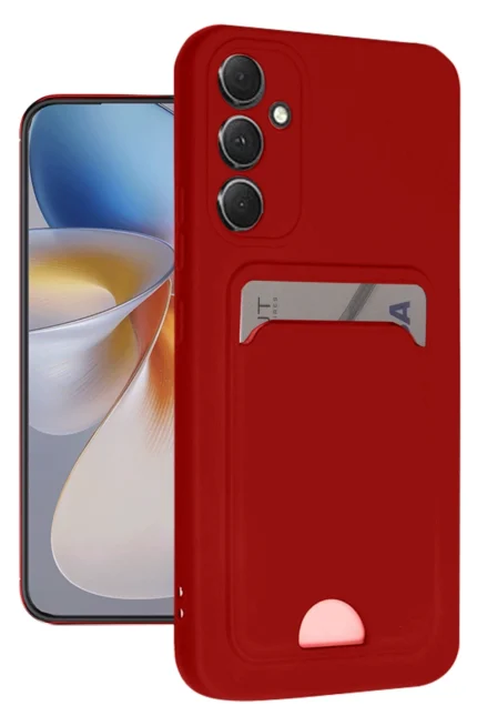 Uray store Samsung Galaxy A16 5G Kılıf Kelvin Kartvizitli Silikon - Kırmızı