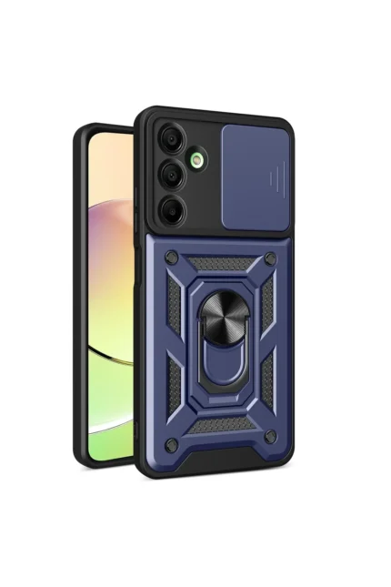 Uray store Samsung Galaxy A16 5G Kılıf Pars Lens Yüzüklü Silikon - Lacivert
