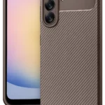Uray store Samsung Galaxy A17 5G Auto Focus Karbon Kapak - Kahverengi