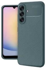 Uray store Samsung Galaxy A17 5G Auto Focus Karbon Kapak - Koyu Yeşil