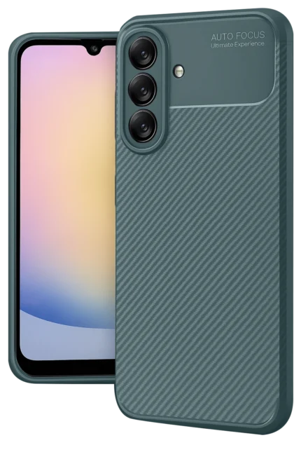 Uray store Samsung Galaxy A17 5G Auto Focus Karbon Kapak - Koyu Yeşil