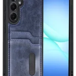 Uray store Samsung Galaxy A17 5G Sara Kartvizitli Deri Kılıf - Lacivert