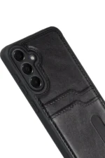 Uray store Samsung Galaxy A17 5G Sara Kartvizitli Deri Kılıf - Siyah - Görsel 3