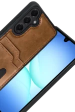 Uray store Samsung Galaxy A17 5G Sara Kartvizitli Deri Kılıf - Taba - Görsel 2