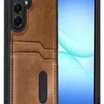 Uray store Samsung Galaxy A17 5G Sara Kartvizitli Deri Kılıf - Taba