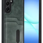 Uray store Samsung Galaxy A17 5G Sara Kartvizitli Deri Kılıf - Yeşil