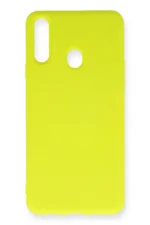 Uray store Samsung Galaxy A20S Kılıf Nano içi Kadife Silikon - Sarı