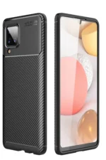 Uray store Samsung Galaxy A22 Kılıf Auto Focus Karbon Kapak - Siyah