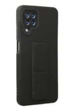 Uray store Samsung Galaxy A22 Kılıf Mega Standlı Silikon - Siyah - Görsel 2