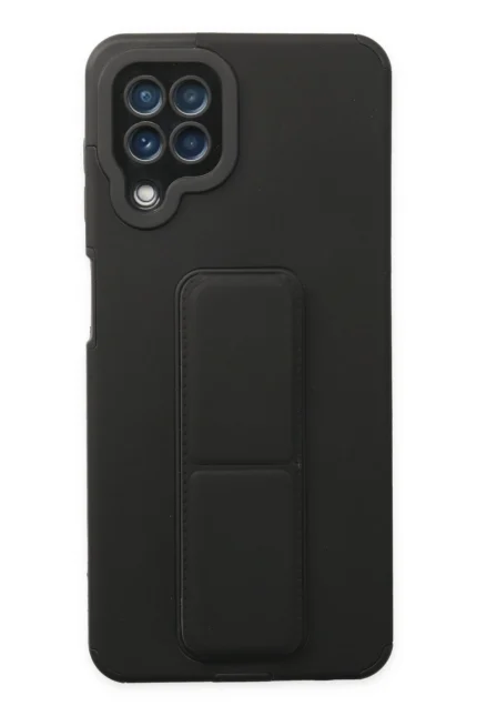 Uray store Samsung Galaxy A22 Kılıf Mega Standlı Silikon - Siyah