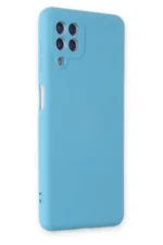 Uray store Samsung Galaxy A22 Kılıf Nano içi Kadife Silikon - Mavi - Görsel 2
