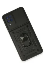 Uray store Samsung Galaxy A22 Kılıf Pars Lens Yüzüklü Silikon - Siyah - Görsel 3