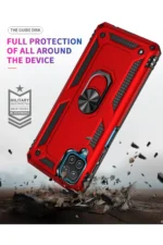 Uray store Samsung Galaxy A22 Kılıf Sofya Yüzüklü Silikon Kapak - Kırmızı - Görsel 7