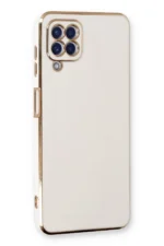 Uray store Samsung Galaxy A22 Kılıf Volet Silikon - Beyaz