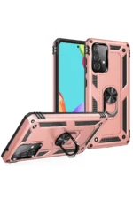 Uray store Samsung Galaxy A23 4G Kılıf Sofya Yüzüklü Silikon Kapak - Rose - Görsel 2