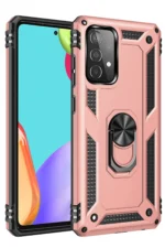 Uray store Samsung Galaxy A23 4G Kılıf Sofya Yüzüklü Silikon Kapak - Rose