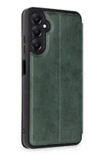 Uray store Samsung Galaxy A25 5G Kılıf Flip Cover - Koyu Yeşil - Görsel 2