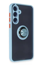 Uray store Samsung Galaxy A25 5G Kılıf Montreal Yüzüklü Silikon Kapak - Buz Mavi - Görsel 2