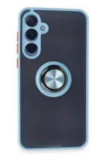 Uray store Samsung Galaxy A25 5G Kılıf Montreal Yüzüklü Silikon Kapak - Buz Mavi