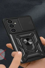Uray store Samsung Galaxy A25 5G Kılıf Pars Lens Yüzüklü Silikon - Lacivert - Görsel 3