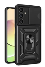 Uray store Samsung Galaxy A25 5G Kılıf Pars Lens Yüzüklü Silikon - Siyah