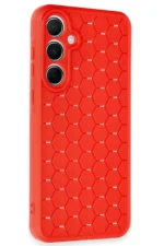 Uray store Samsung Galaxy A25 5G Kılıf Petek Silikon Kapak - Kırmızı - Görsel 2