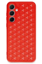 Uray store Samsung Galaxy A25 5G Kılıf Petek Silikon Kapak - Kırmızı