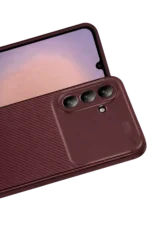 Uray store Samsung Galaxy A26 Kılıf Auto Focus Karbon Kapak - Bordo - Görsel 2