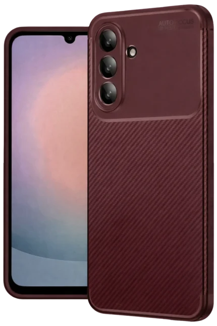 Uray store Samsung Galaxy A26 Kılıf Auto Focus Karbon Kapak - Bordo